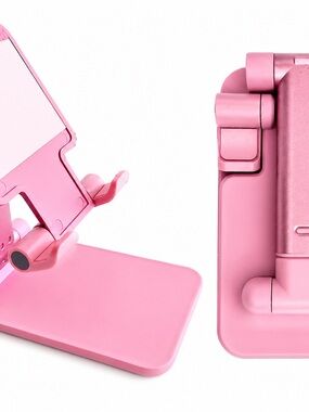 Pink Adjustable Phone & Tablet Stand Holder w/Mirror
